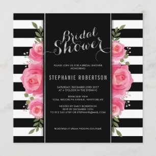 Invitation à la douche à rayures et à la nage flor