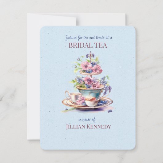 Invitation à la douche à thé nuptiale (Devant)