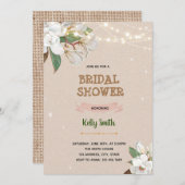 invitation à la douche à thème Magnolia (Devant / Derrière)