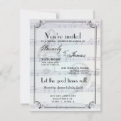 Invitation à la douche à thème musical (Devant)