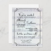 Invitation à la douche à thème musical (Devant / Derrière)