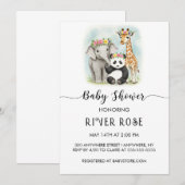 INVITATION À LA DOUCHE ANIMALE NEUTRE BÉBÉ (Devant / Derrière)