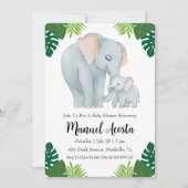 invitation à la douche bébé à l'éléphant de la jun (Devant)