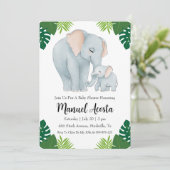 invitation à la douche bébé à l'éléphant de la jun (Debout devant)