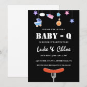 invitation à la douche bébé barbecue moderne (Devant / Derrière)