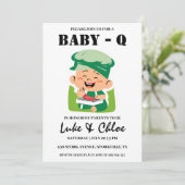 invitation à la douche bébé barbecue moderne (Debout devant)