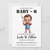 invitation à la douche bébé barbecue moderne (Devant)