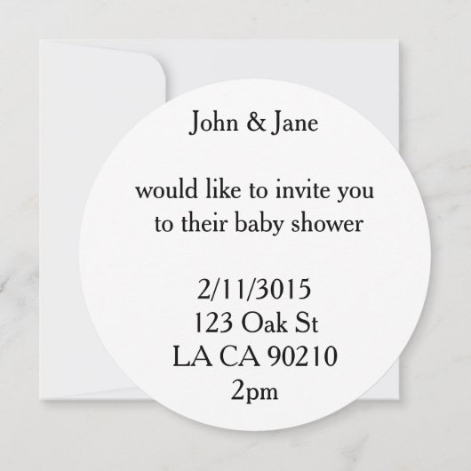 invitation à la douche bébé canard en caoutchouc (Dos)