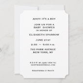 invitation à la douche bébé garçon (Dos)