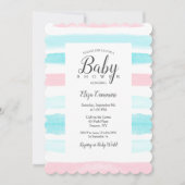 Invitation à la douche Bébé Stripes (Devant)