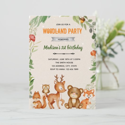 Invitation à la douche Boho woho (Debout devant)