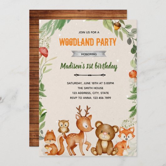 Invitation à la douche Boho woho (Devant / Derrière)