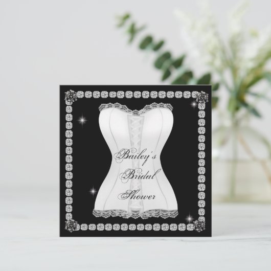Invitation à la douche BRIDAL BLING (Debout devant)