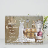 INVITATION À LA DOUCHE BRIDAL VINTAGE (Debout devant)