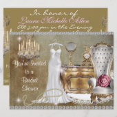 INVITATION À LA DOUCHE BRIDAL VINTAGE (Devant / Derrière)