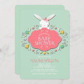 Invitation à la douche Bunny de la petite fille (Devant / Derrière)