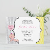 Invitation à la douche-cadre pour bébés filles (Debout devant)