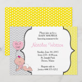 Invitation à la douche-cadre pour bébés filles (Devant / Derrière)