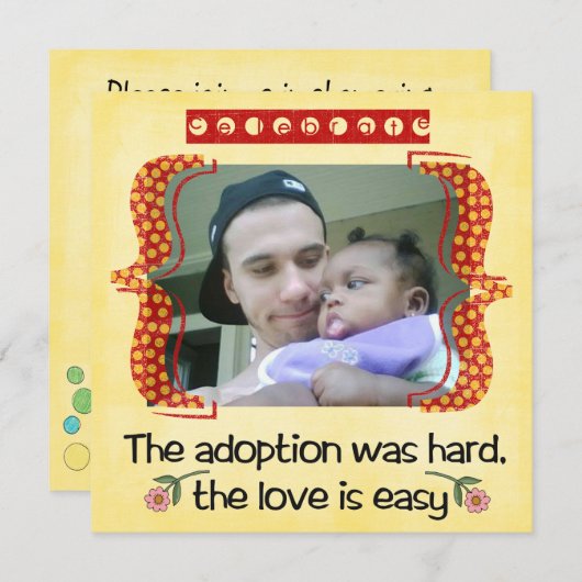 invitation à la douche d'adoption (Devant / Derrière)