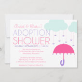 Invitation à la douche d'adoption avec parapluie r (Devant)