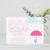 Invitation à la douche d'adoption avec parapluie r (Debout devant)