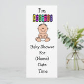 Invitation à la douche d'adoption pour bébé - Cauc (Debout devant)