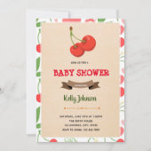 Invitation à la douche d'anniversaire cerise (Devant)