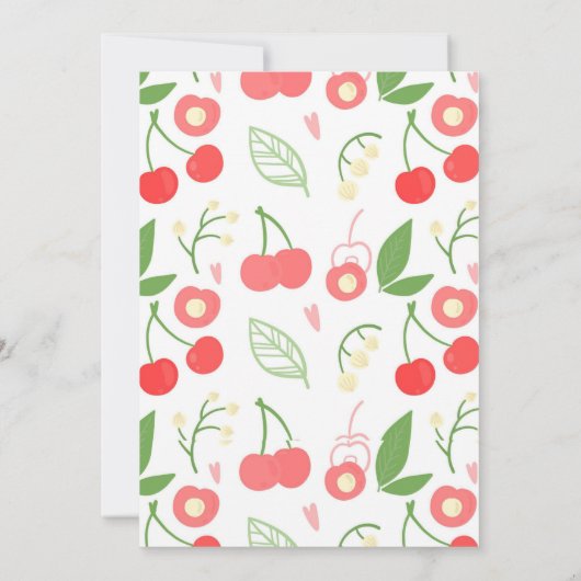 Invitation à la douche d'anniversaire cerise (Dos)