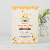 Invitation à la douche d'anniversaire d'abeille (Debout devant)