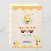 Invitation à la douche d'anniversaire d'abeille (Devant / Derrière)
