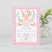 invitation à la douche d'anniversaire de porc (Debout devant)