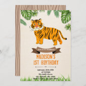 Invitation à la douche d'anniversaire de Tiger (Devant / Derrière)