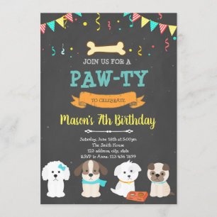 Invitation à la douche d'anniversaire pour chien d