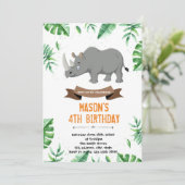 Invitation à la douche d'anniversaire Rhino (Debout devant)