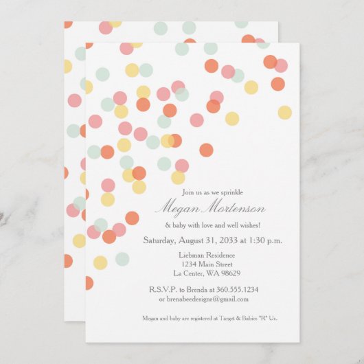 Invitation à la douche d'arrosage (Devant / Derrière)