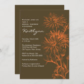 Invitation à la douche d'automne orange/Brown Flor (Devant / Derrière)