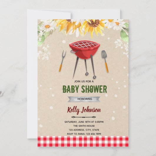 Invitation à la douche de Baby Q (Devant)