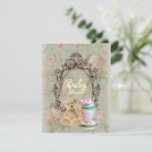 invitation à la douche de bébé de l'ours en peluch (Debout devant)