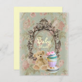 invitation à la douche de bébé de l'ours en peluch (Devant / Derrière)