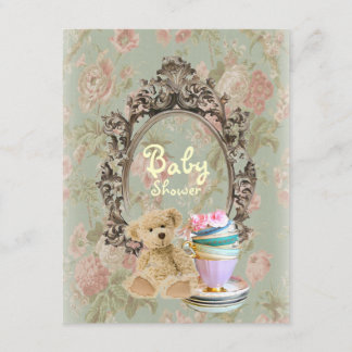 invitation à la douche de bébé de l'ours en peluch