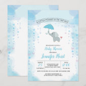 Invitation à la douche de bébé éléphant (Devant / Derrière)