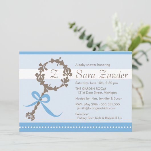 Invitation à la douche de bébé garçon de race (Debout devant)