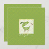 Invitation à la douche de bébé Green Apple (Devant / Derrière)