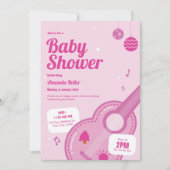 Invitation à la douche de bébé musicale rose (Devant)