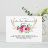 Invitation à la douche de boho de l'antler floral (Debout devant)