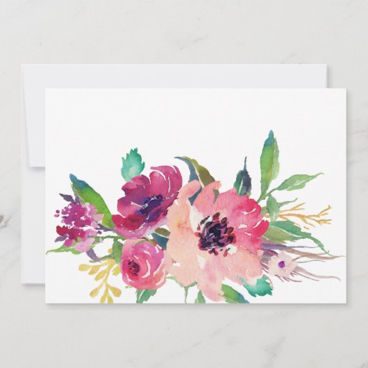 Invitation à la douche de boho de l'antler floral (Dos)