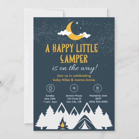 Invitation à la douche de camping (Devant)