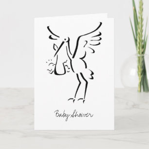 Invitation à la douche de cigogne