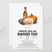 Invitation à la douche de couche de football, bièr (Devant / Derrière)