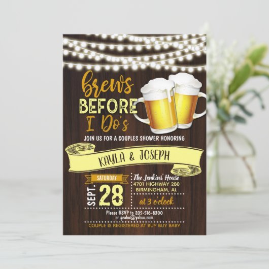 Invitation à la douche de couple de Brews Before I (Debout devant)